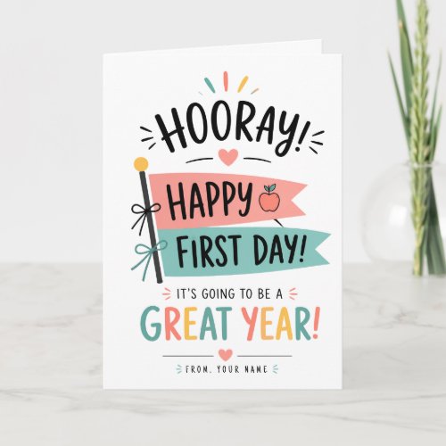 Custom name back to school Printable gift Teachers Card