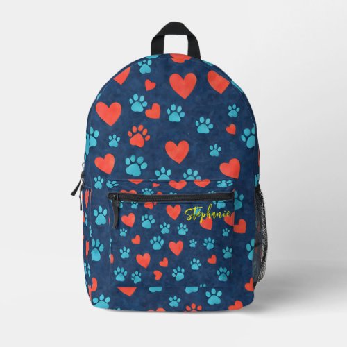 Custom Name Backpack Personalized Dog  Cat Lover Printed Backpack
