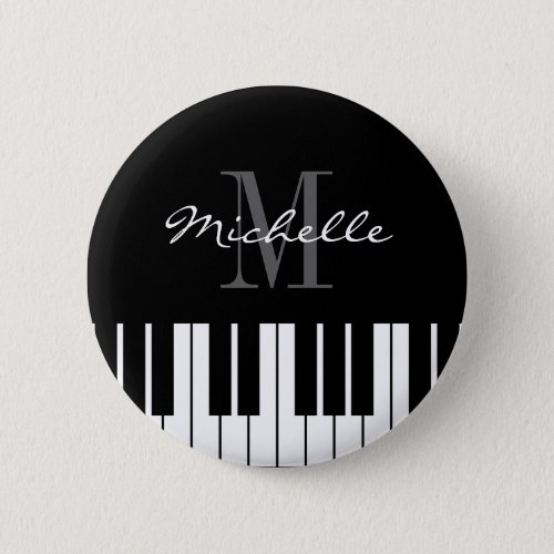 Custom name badge button with piano keys