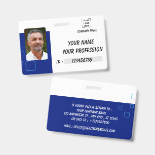 Custom Name Badge Employee ID Button