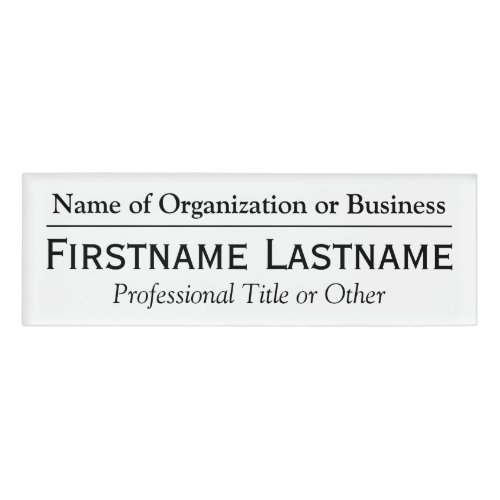 Custom Name Badge _ Name of Organization or Church