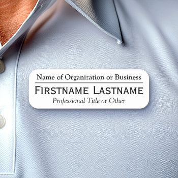 Custom Name Badge - Name Of Organization Or Church by BusinessStationery at Zazzle