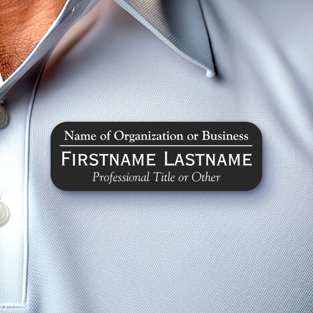 Custom Name Badge - Name of Organization or Church (Custom Nametag for Organization or Business)