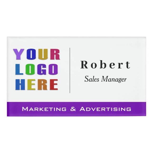 Custom Name Badge with Logo (Front)