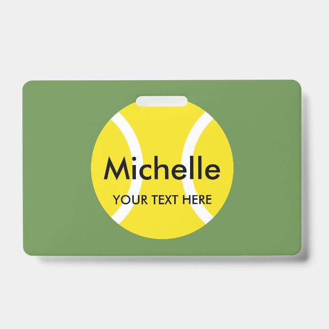 Custom name badges for tennis player and coach (Front)