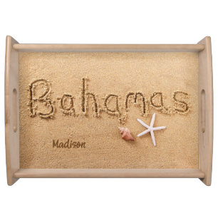 Custom Name Bahamas Beach Serving Tray