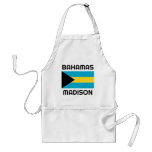 Custom Name Bahamas Flag Adult Apron