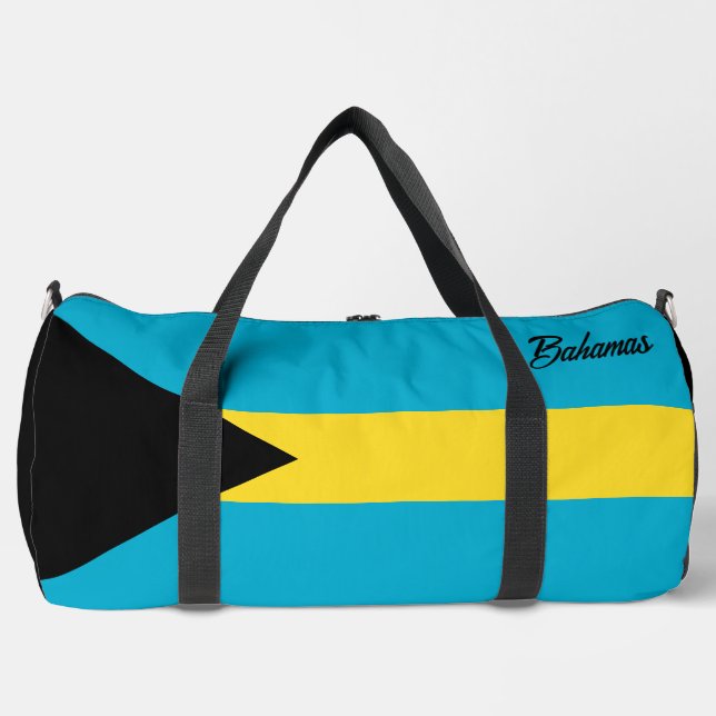 Custom Name Bahamas Flag Duffle Bag (Front)