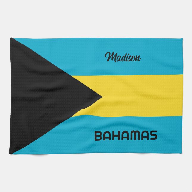 Custom Name Bahamas Kitchen Towel (Horizontal)