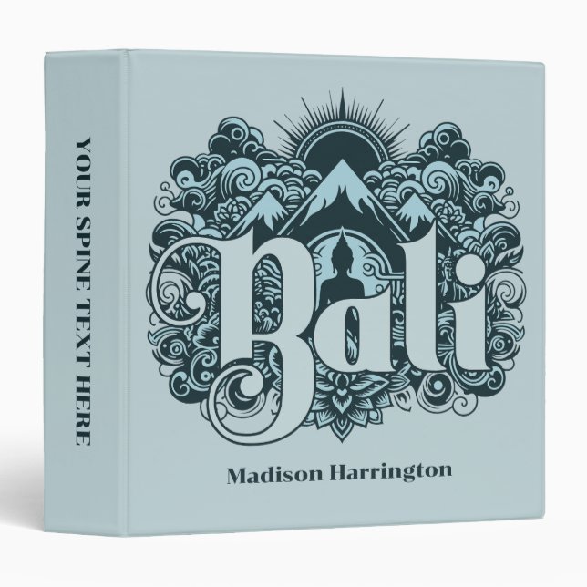 Custom Name Bali 3 Ring Binder (Front/Spine)