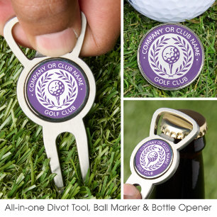 Custom Name Ball Marker Purple Personalized Divot Tool