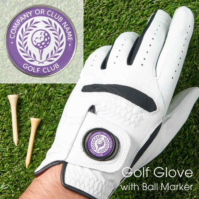 Custom Name Ball Marker Purple Personalized Golf Glove (Creator Uploaded)
