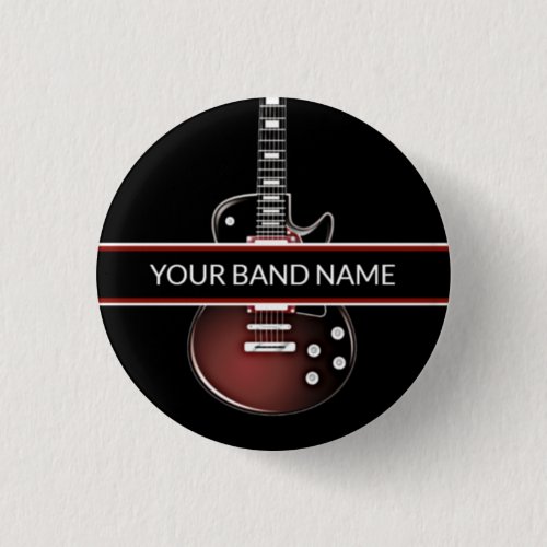 Custom Name Band Guitar Pin Rock Music Button