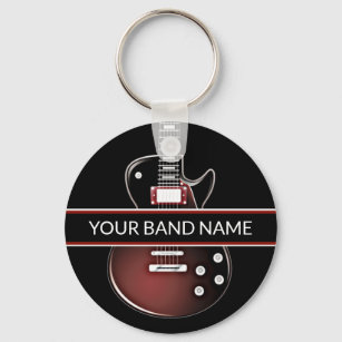 Custom Name Band Guitar Rock & Roll Musician Music Keychain