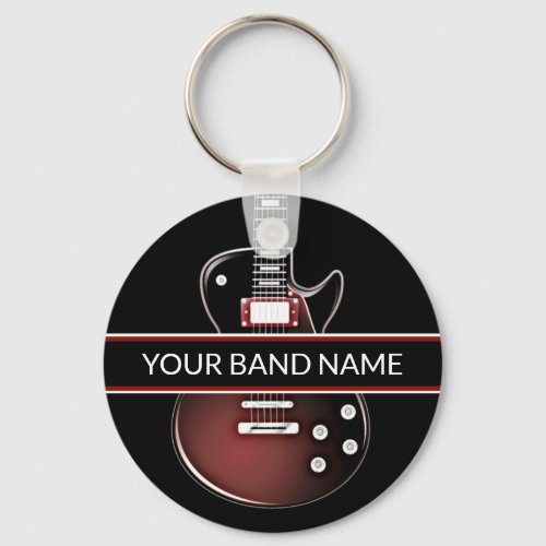 Custom Name Band Guitar Rock  Roll Musician Music Keychain