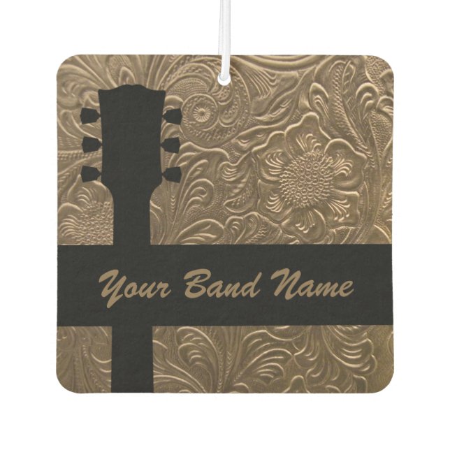Custom Name Band Merch Guitar Rock Country Music Air Freshener (Front)