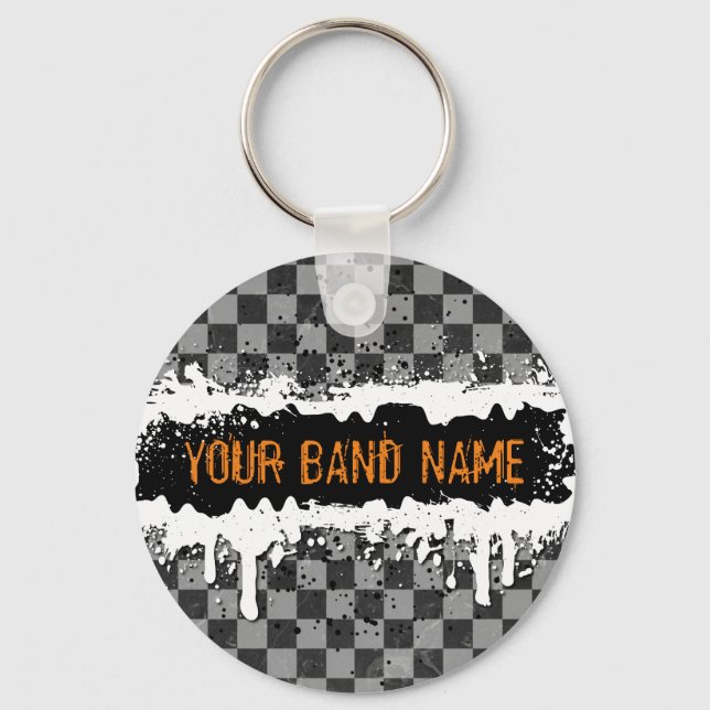 Custom Name Band Merch Punk Rock Music Musician Keychain (Front)