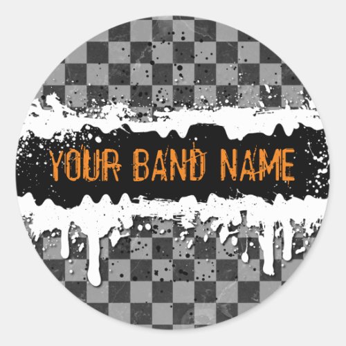 Custom Name Band Merch Punk Rock Musician Music Classic Round Sticker