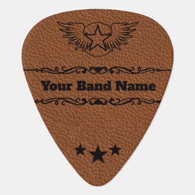 Custom Name Band Merch Rock Country Western Music  Guitar Pick (Front)