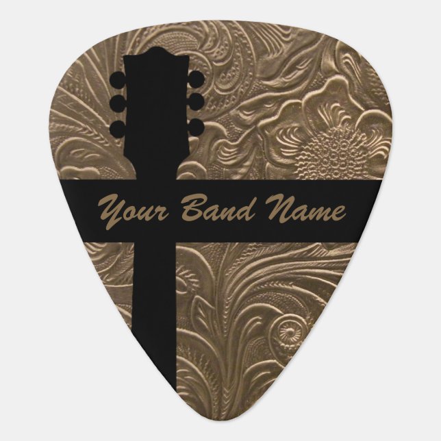 Custom Name Band Merch Rock Country Western Music Guitar Pick (Front)