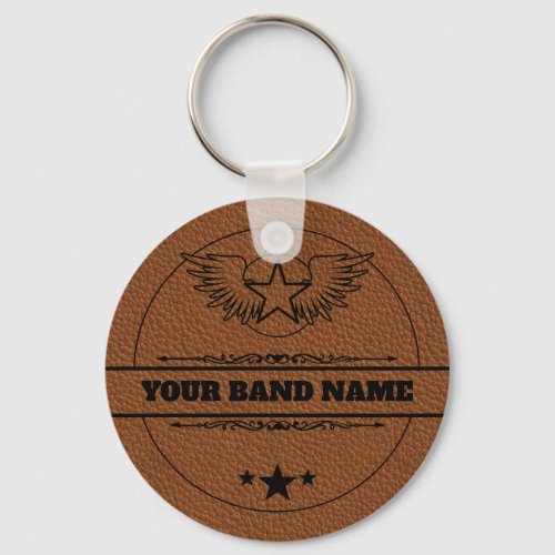 Custom Name Band Merch Rock Country Western Music Keychain