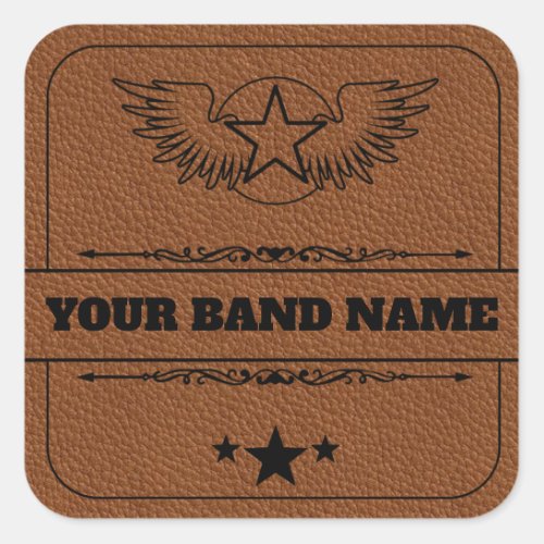 Custom Name Band Merch Rock Country Western Music Square Sticker