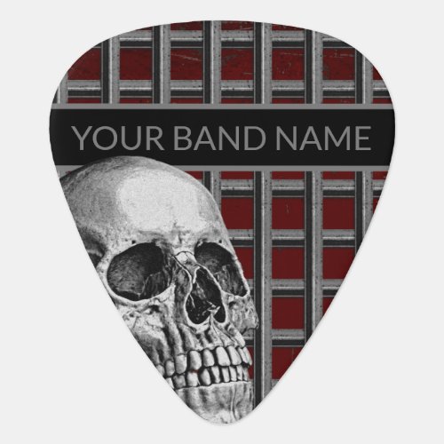 Custom Name Band Merch Skull Rock Metal Music Guit Guitar Pick