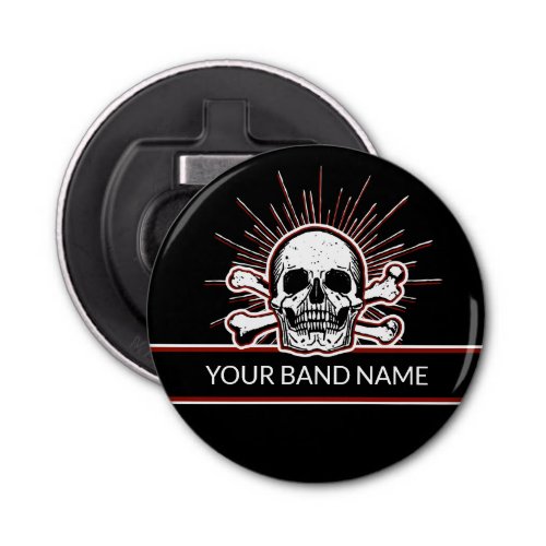 Custom Name Band Skull Bones Rock  Roll Punk Bottle Opener