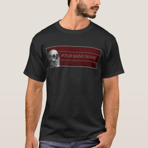 Custom Name Band T Skull Rock Heavy Metal Music T_Shirt