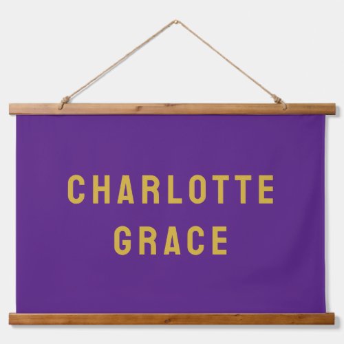 Custom Name Banner Personalized Nursery Purple Hanging Tapestry