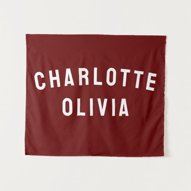 Custom Name Banner Personalized Nursery Wall Art Tapestry (Front (Horizontal))