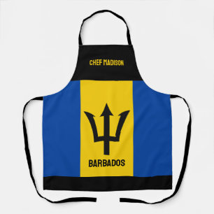Custom Name Barbados Flag Apron