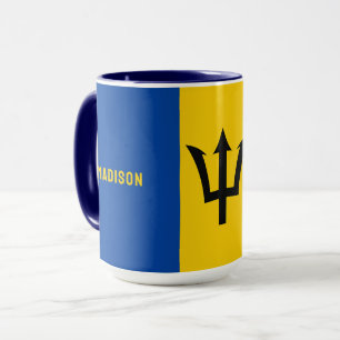 Custom Name Barbados Flag Mug