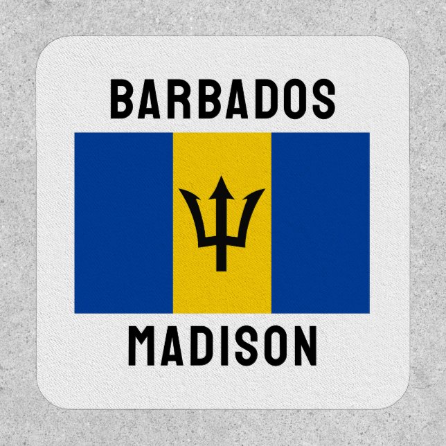 Custom Name Barbados Flag Patch (Front)