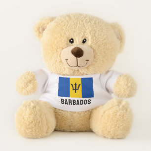 Custom Name Barbados Flag Teddy Bear