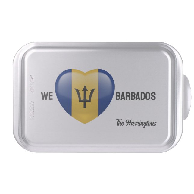 Custom Name Barbados Love Cake Pan (Front)