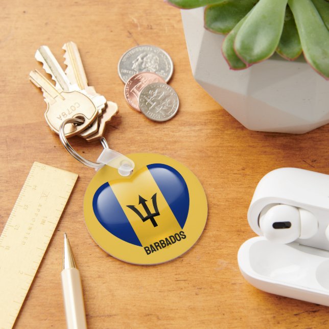 Custom Name Barbados Love Keychain (Desk)