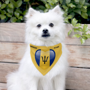 Custom Name Barbados Love Pet Bandana Collar