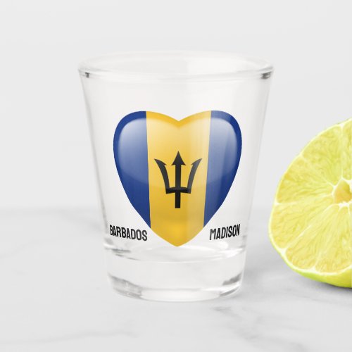 Custom Name Barbados Love Shot Glass