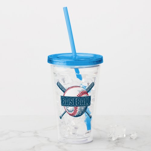 Custom Name Baseball Acrylic Tumbler