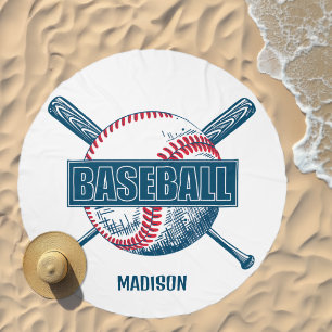 Custom Name Baseball Beach Towel