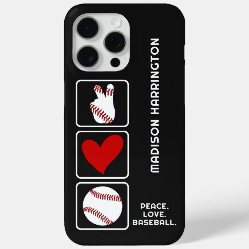 Custom Name Baseball iPhone 15 Pro Max Case