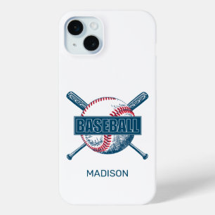 Custom Name Baseball iPhone 15 Plus Case