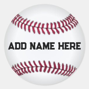CUSTOM NAME BASEBALL CLASSIC ROUND STICKER