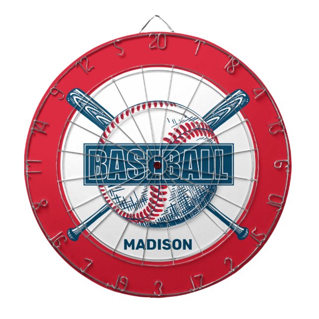 Custom Name Baseball Dart Board (Front)