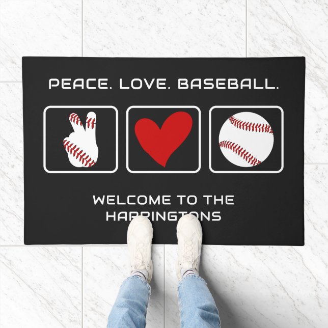 Custom Name Baseball Doormat (Indoor)