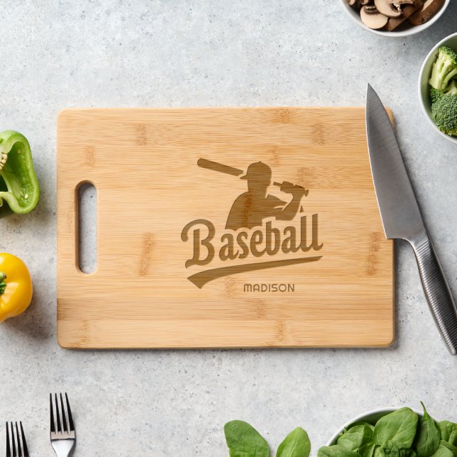 Custom Name Baseball Engraved Cutting Board (Kitchen Counter)