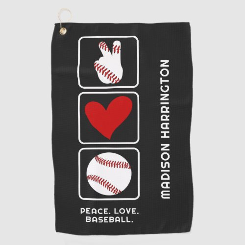 Custom Name Baseball Golf Towel