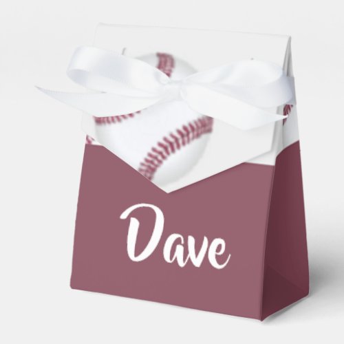 Custom name baseball gray pattern favor boxes
