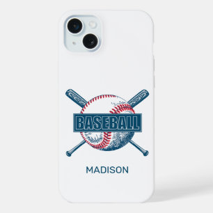 Custom Name Baseball iPhone 15 Plus Case